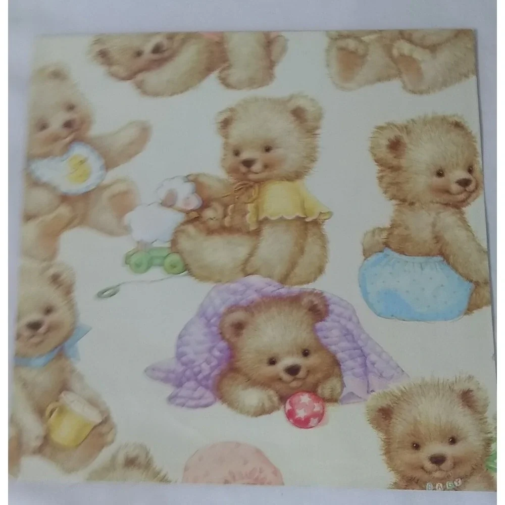 Vintage Wrapping Paper Gift Wrap Lot Of 9 Sheets Assorted Kids‎ Baby READ